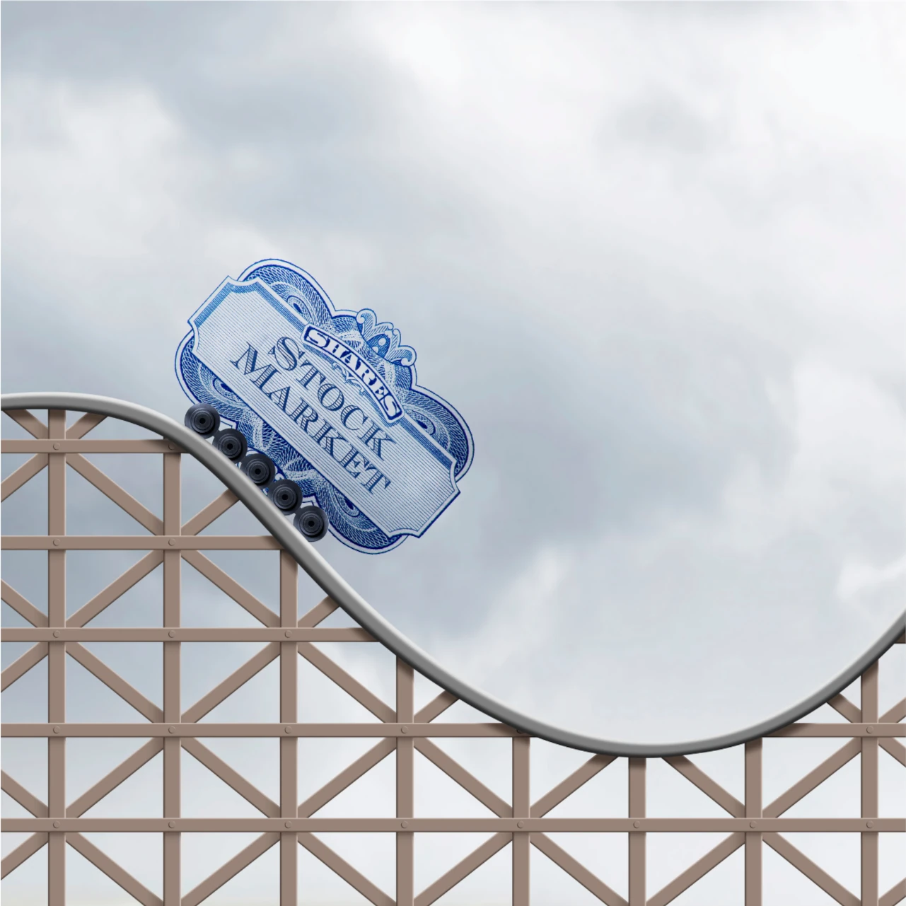 an image showing a rollercoaster ride of share markets